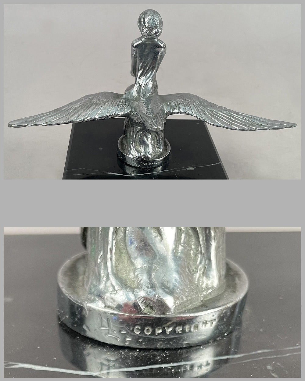 Young girl riding a goose mascot 4