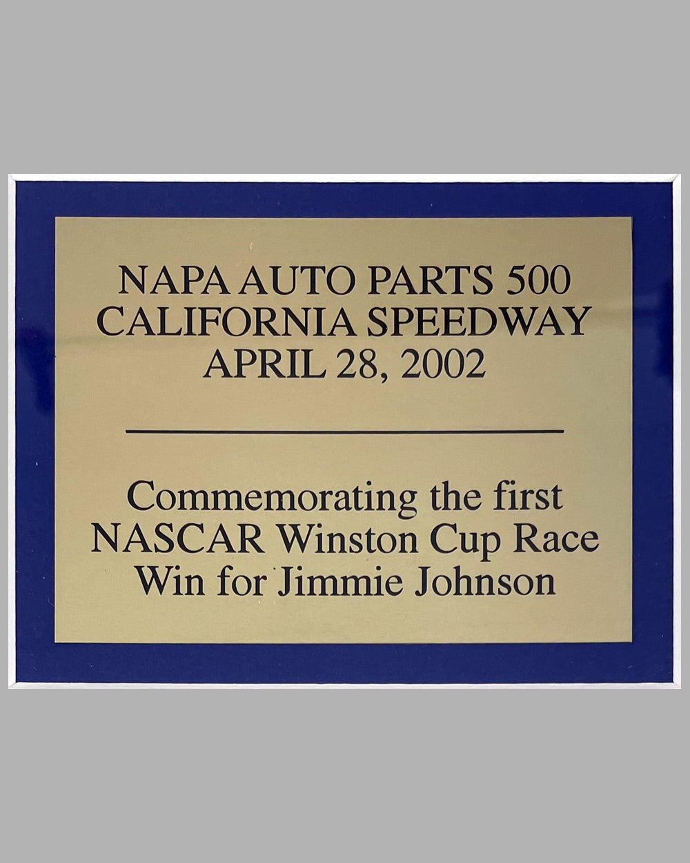 Ad copy produced by General Motors, autographed by Jimmie Johnson 3
