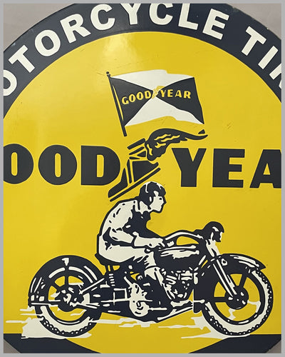 Goodyear Motorcycle tires metal and enamel sign 3