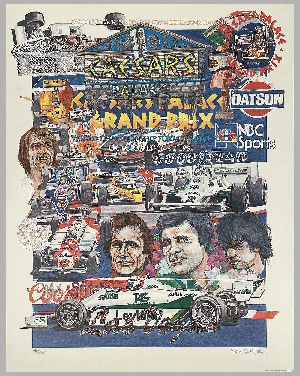 The Original Grand Prix of Caesars Palace print by Ron Burton, 1981