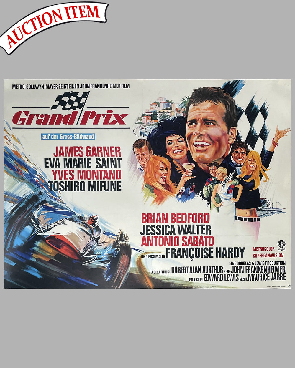 Grand Prix original movie poster, 1966