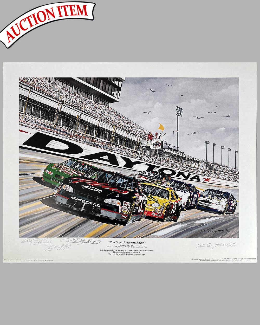 The Great American Race print by Gary Hill, autographed by Dale Earnhardt &amp; more