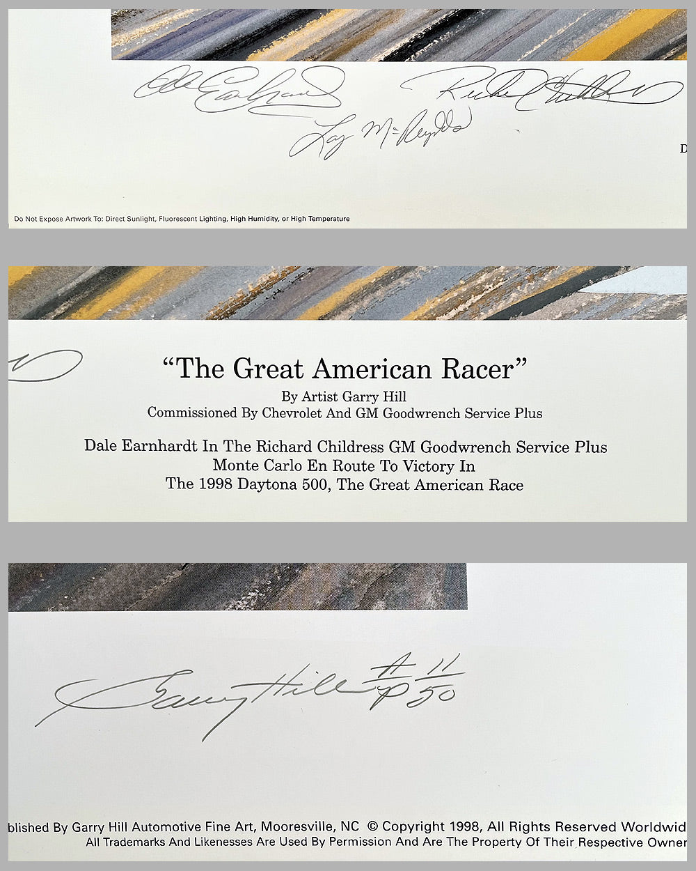 The Great American Race print by Gary Hill, autographed by Dale Earnhardt &amp; more 3