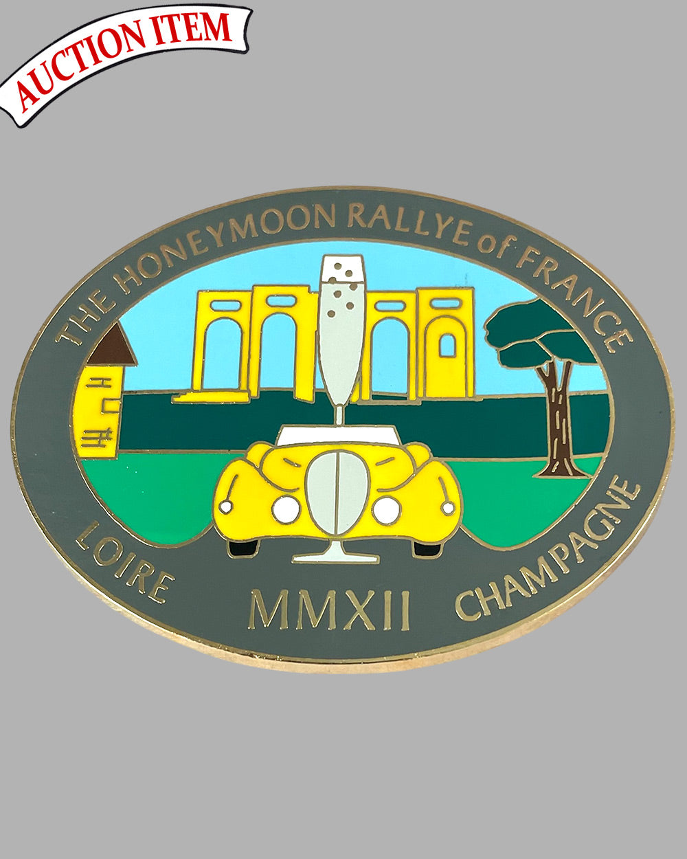 The Honeymoon Rallye of France dashboard plaque