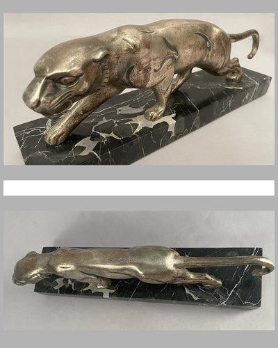 The leaping Jaguar bronze signed sculpture by J. Hugo 4