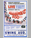 1965 49th Indianapolis 500 Live TV Coverage original event advertising poster