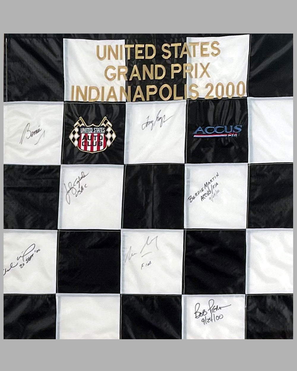United States Grand Prix Indianapolis 2000 autographed checkered flag 2
