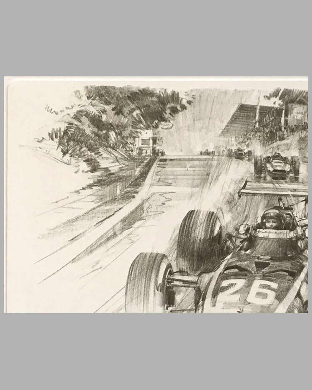 Jacky Ickx&#39;s first Grand Prix victory print by Michael Turner, autographed by the driver 4