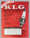 KLG Spark Plugs original poster foldout, 1950’s