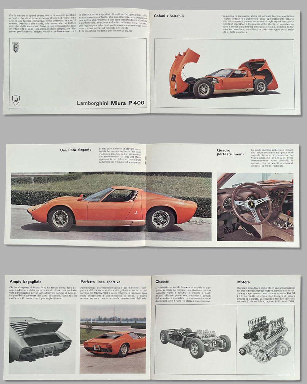 Three Lamborghini Miura P400 mid 1960’s factory publications 6