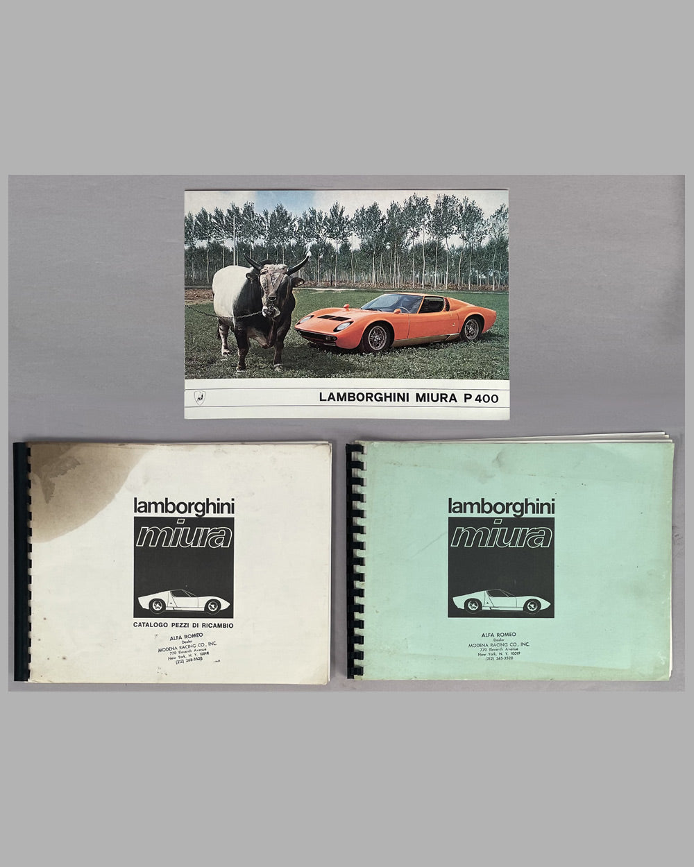 Three Lamborghini Miura P400 mid 1960’s factory publications