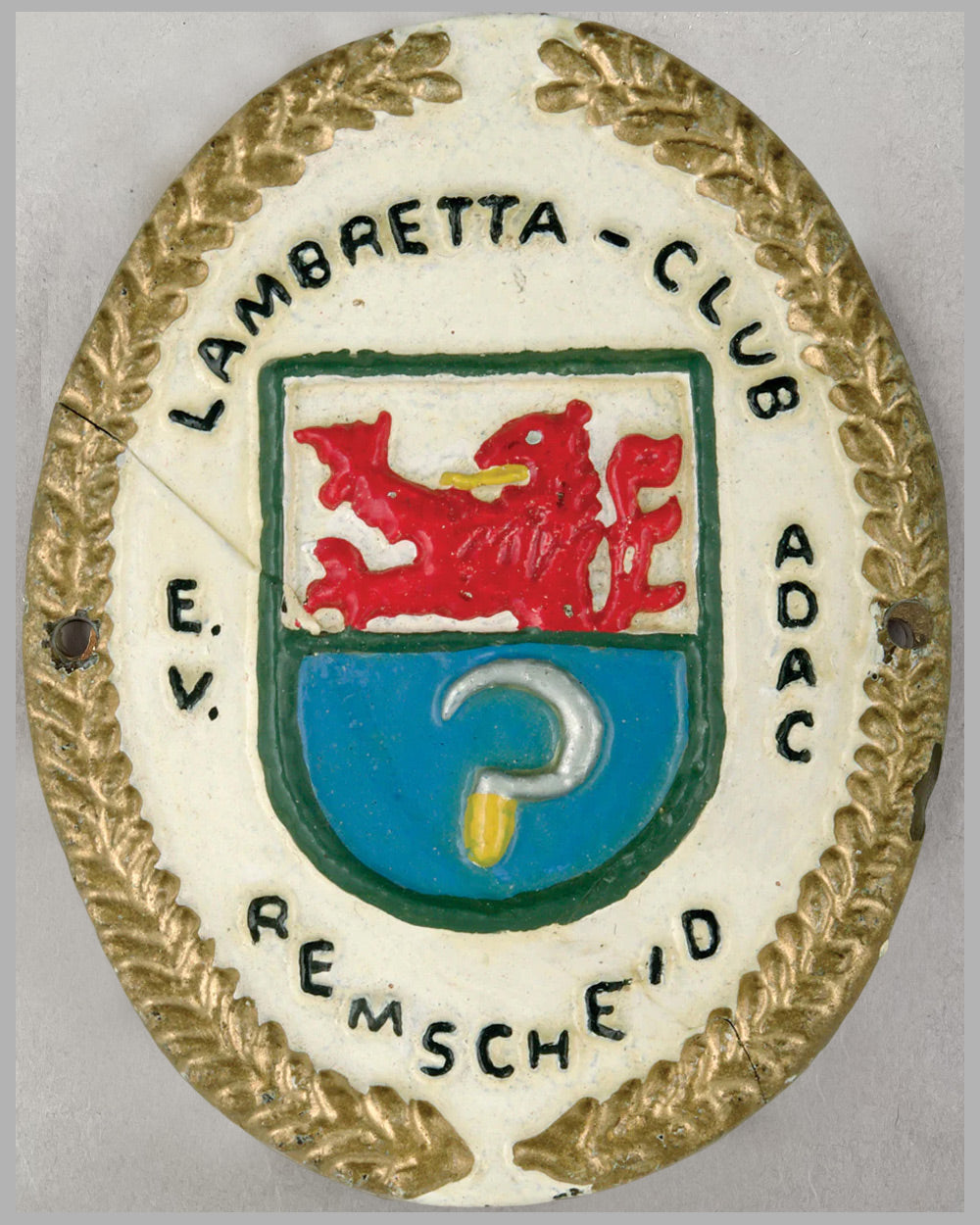 Lambretta Club Remscheid member’s badge, Germany, 1957