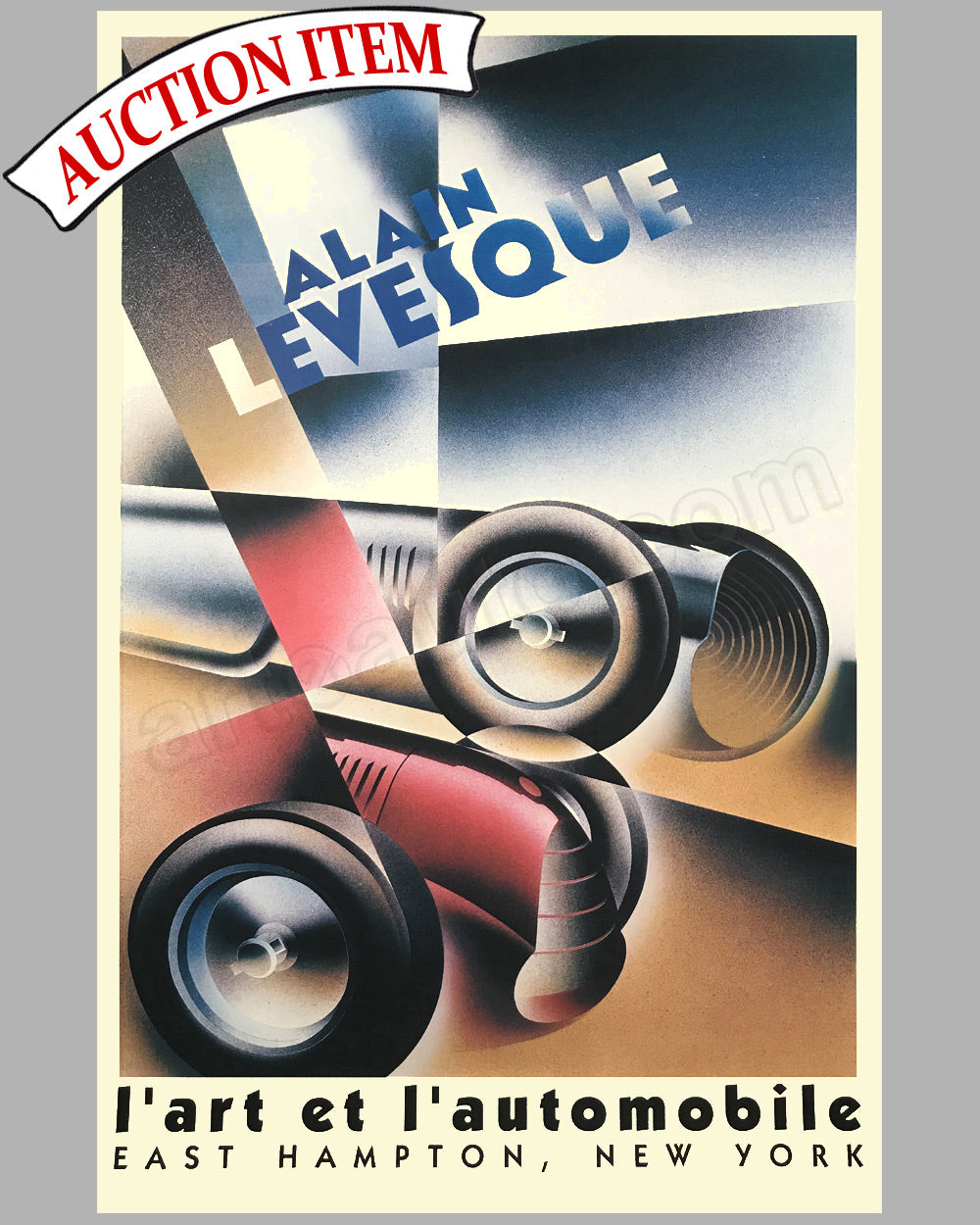 l&#39;art et l&#39;automobile large poster by Alain Lévesque, commissioned by the gallery in 1998