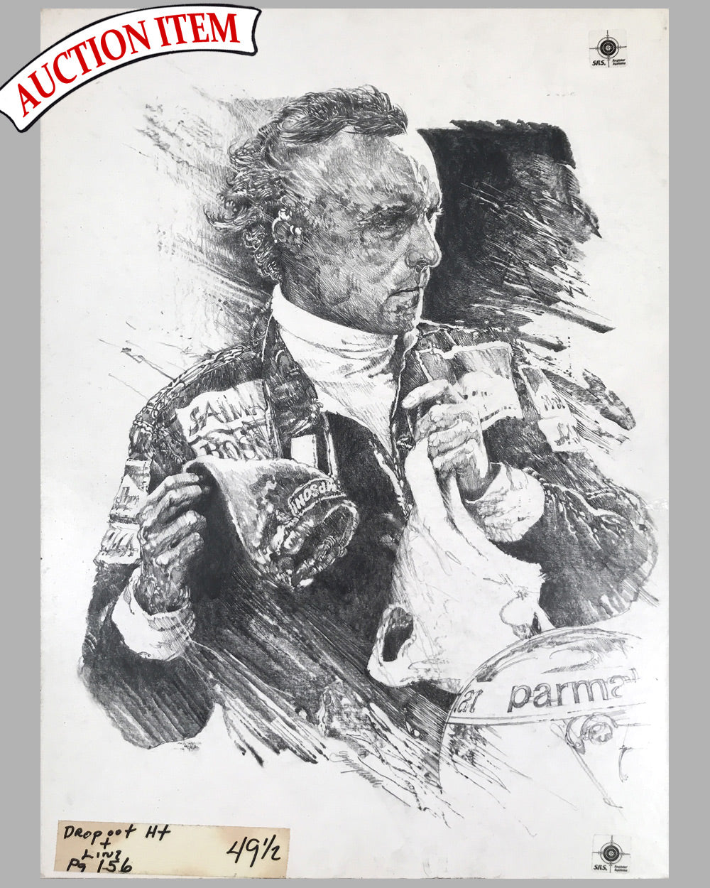 Niki Lauda multimedia b&w portrait by Hector Luis Bergandi, 1976