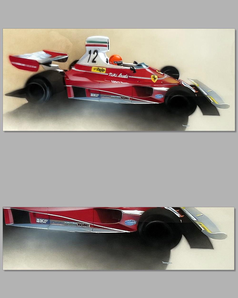 Niki Lauda’s Ferrari 312T painting by Thierry Thompson 2