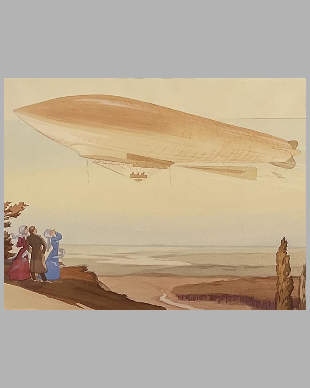 "Le Dirigeable Republique" lithograph by Ernest Montaut 3