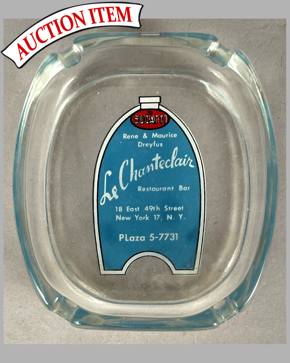 Le Chanteclair ashtray from Rene Dreyfus’ famous French restaurant in N.Y.C.