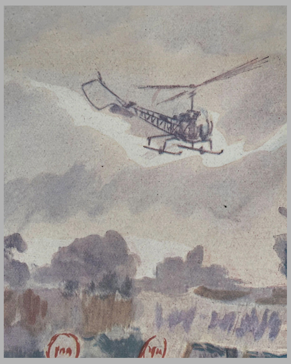 24 Hours of Le Mans 1954 print by Geo Ham, autographed by Trintignant 3