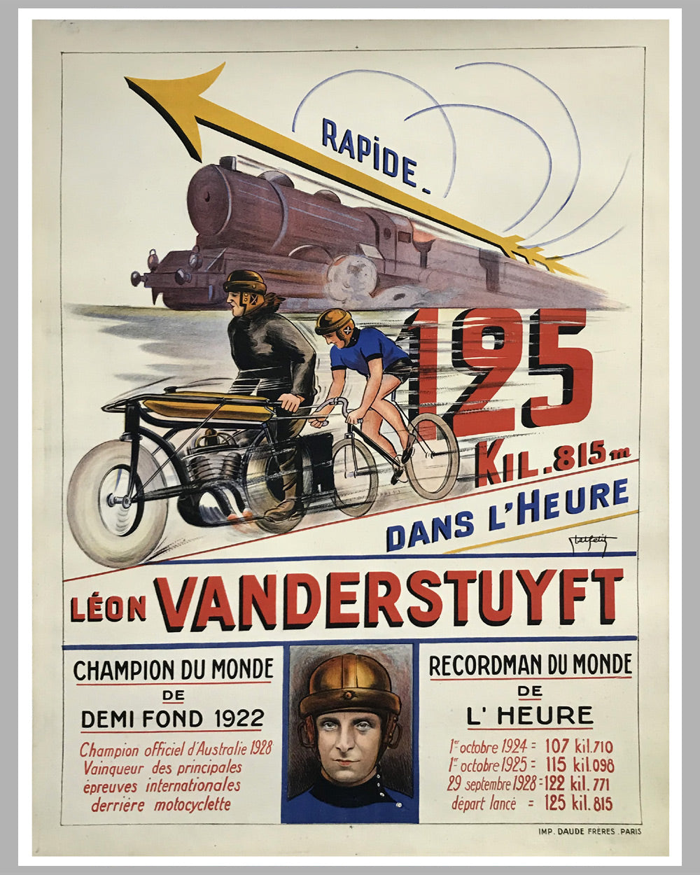 Leon Vanderstuyft large original poster by Abel Petit, 1928