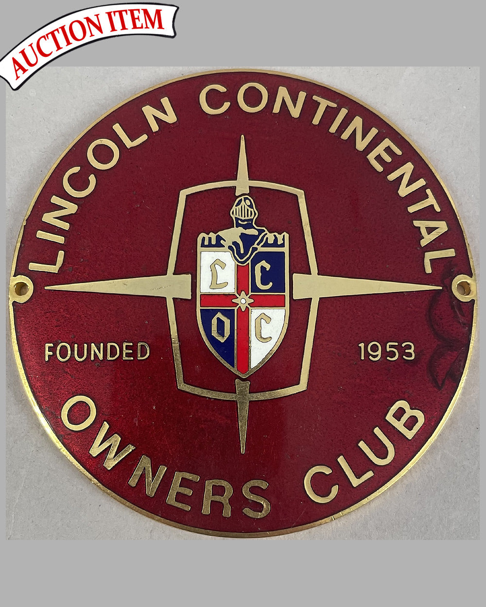 Lincoln Continental owner’s club badge