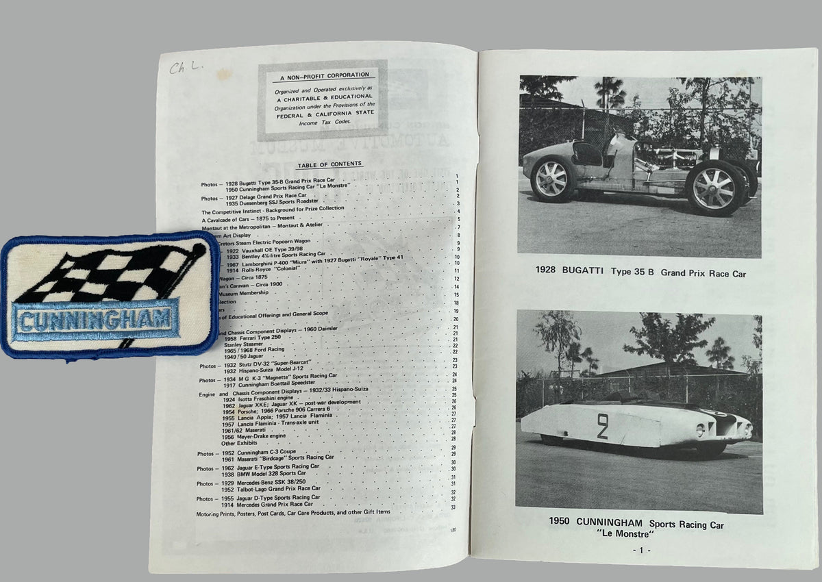Briggs Cunningham Automotive Museum catalog mid to late 1960’s