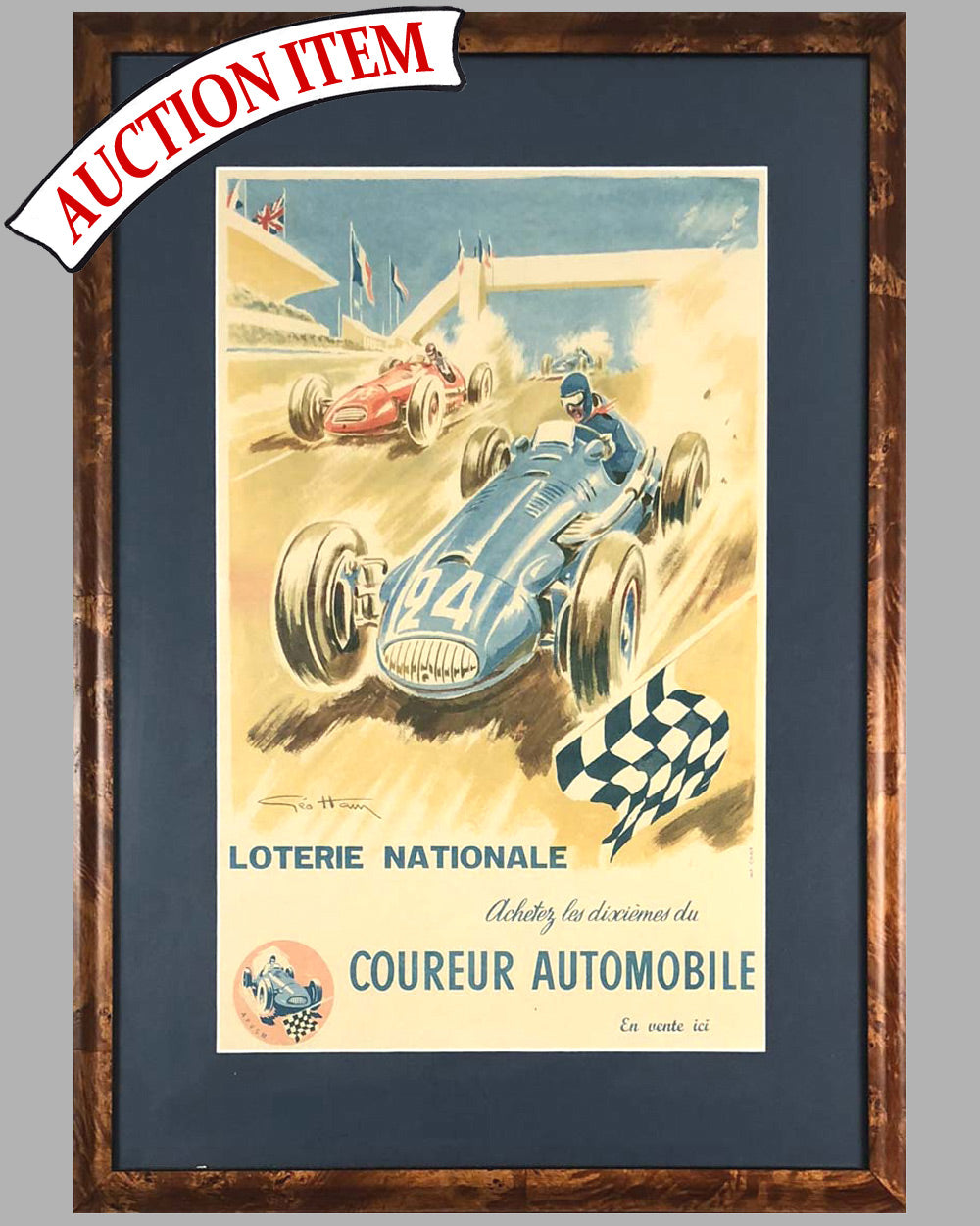 1940&#39;s Loterie Nationale original advertising poster by Geo Ham