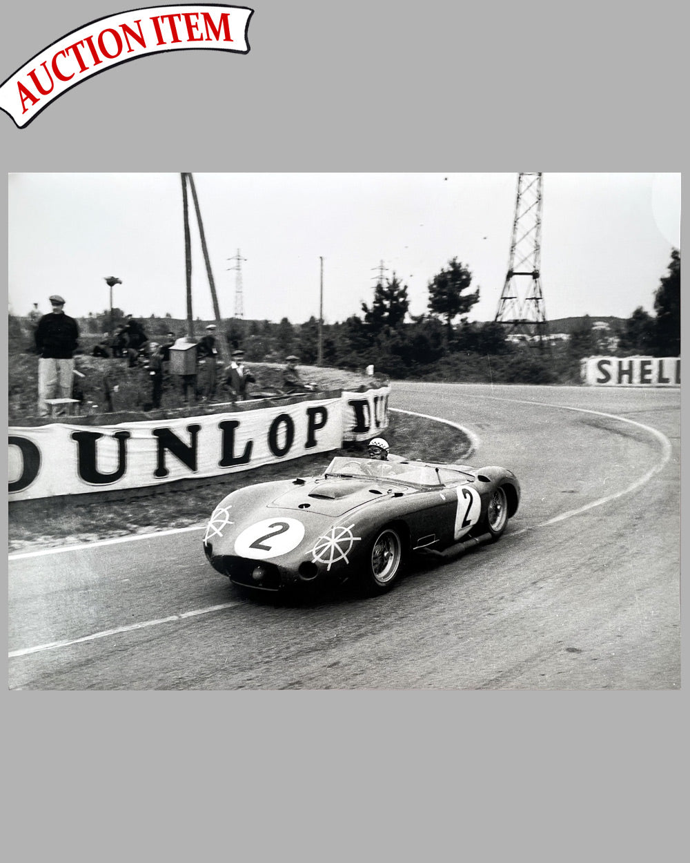 Maserati 450S at the 24 Hours of Le Mans in 1957 b&amp;w photograph from Washington Photo