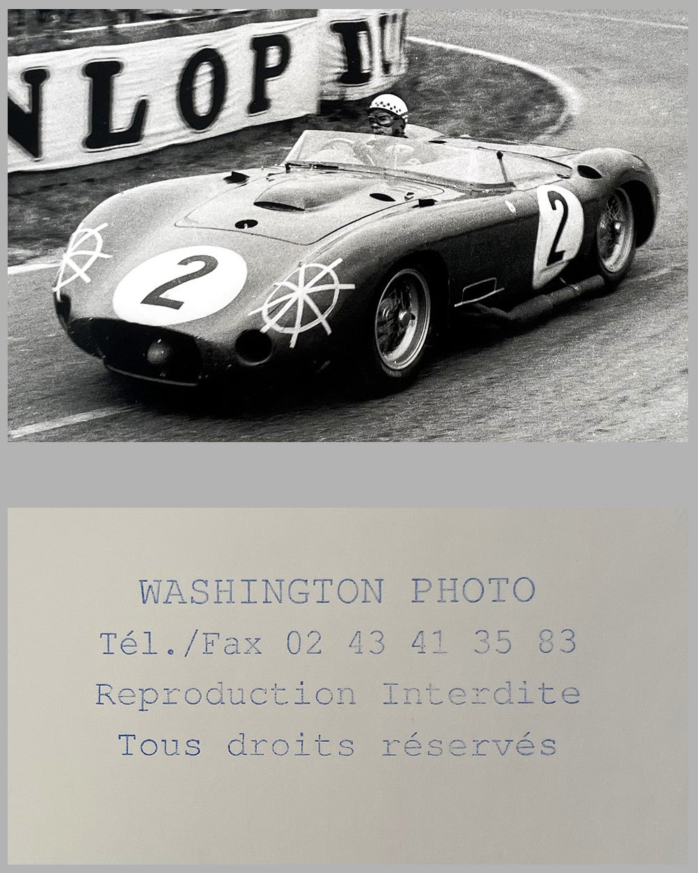 Maserati 450S at the 24 Hours of Le Mans in 1957 b&amp;w photograph from Washington Photo 2