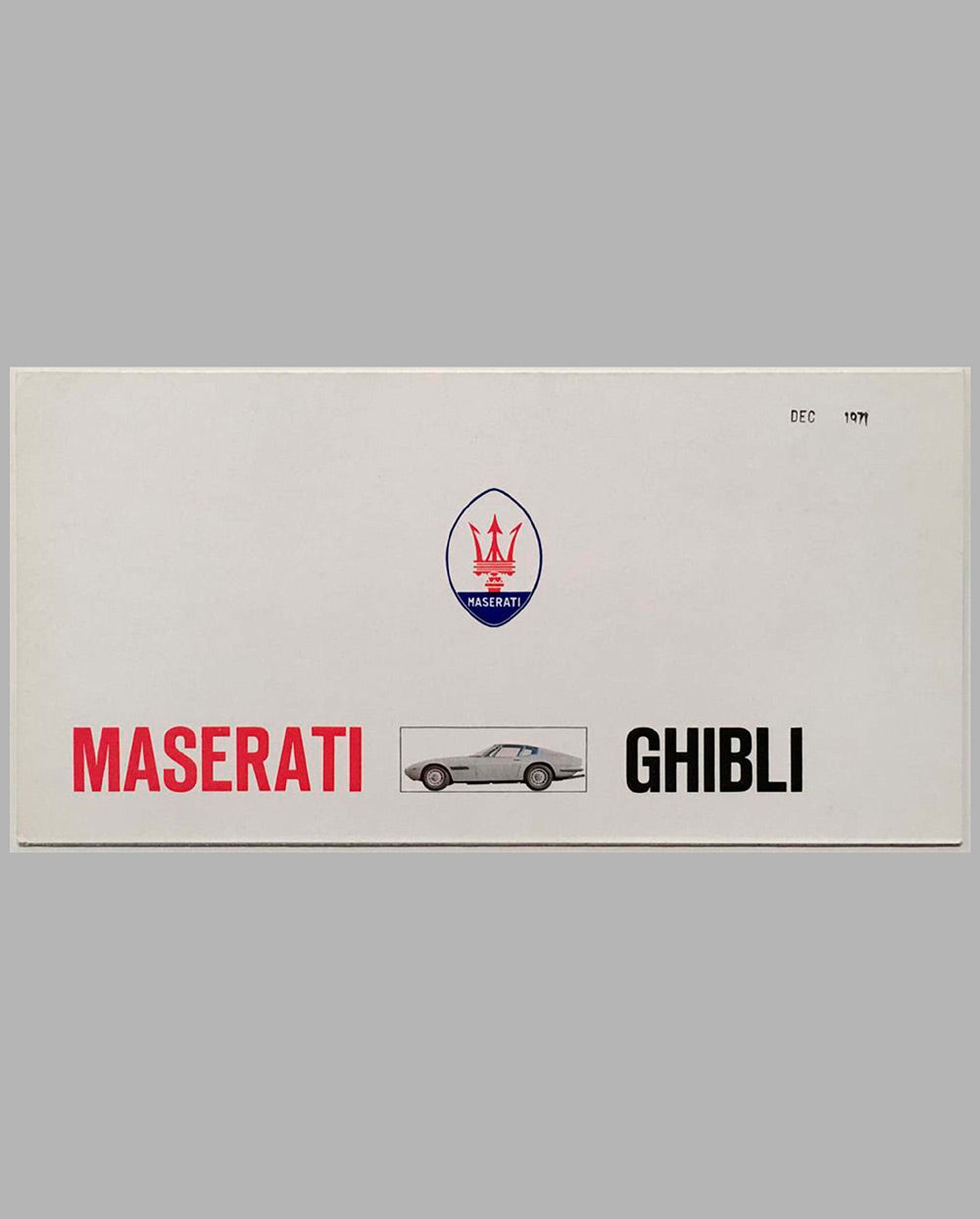 Maserati Ghibli 4.7 factory sales brochure for the 1971 model - (5000 x -70)