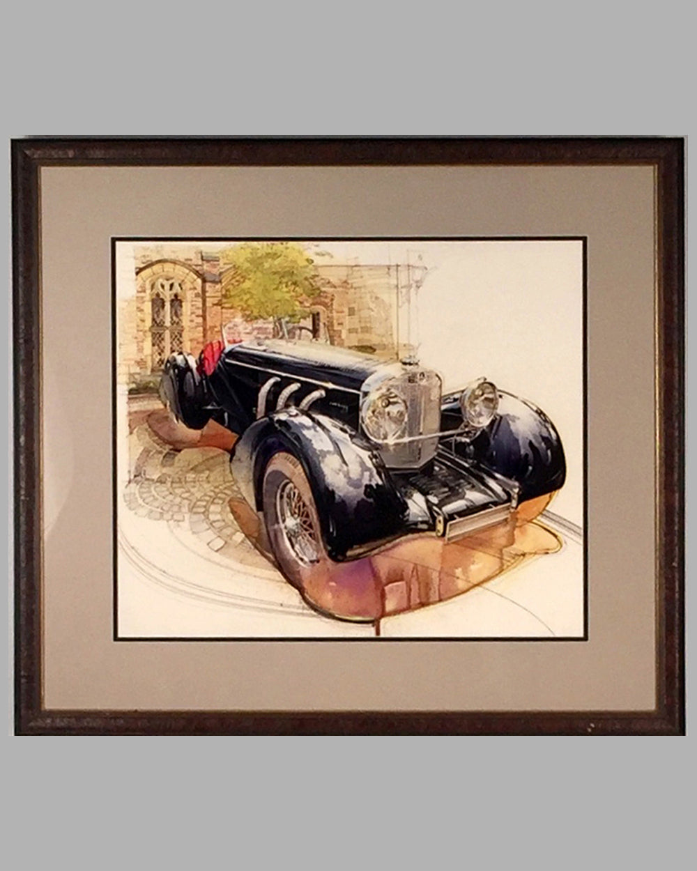 1930 Mercedes Benz SSK painting by Dennis Brown, USA
