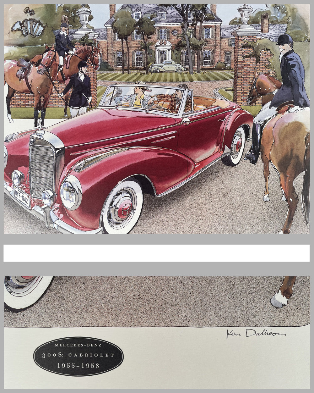 Mercedes Benz 300S Cabriolet mid 1950’s color print by Ken Dallison 2