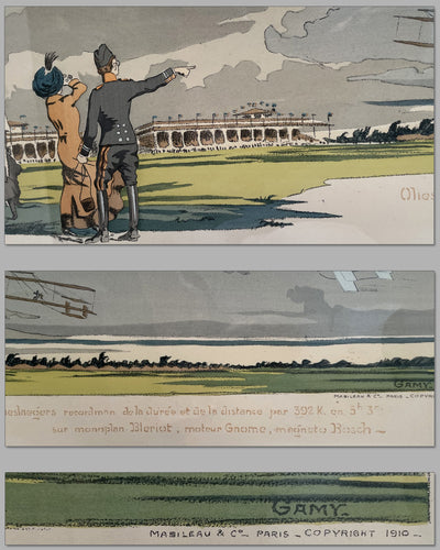 Meeting de Champagne original hand colored lithograph by Gamy (Marguerite Montaut), 1910 3