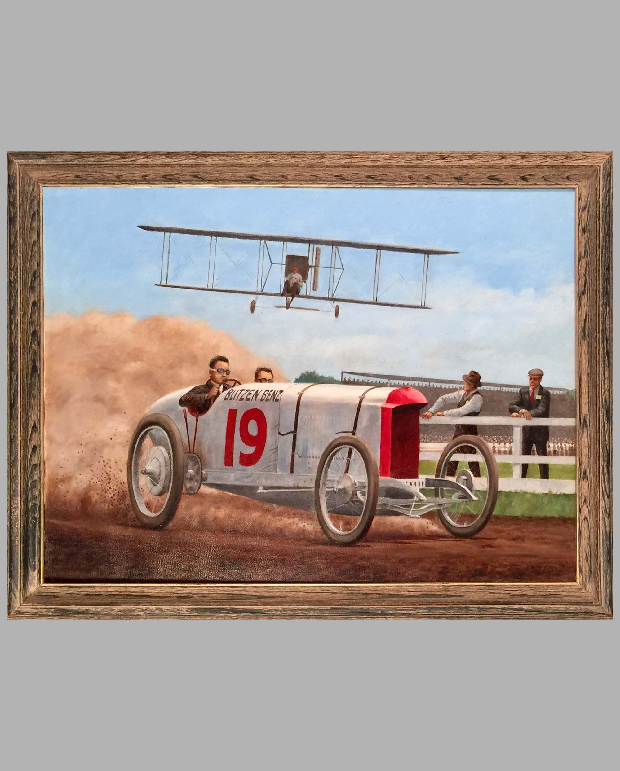Blitzen Benz painting by Fred Stout