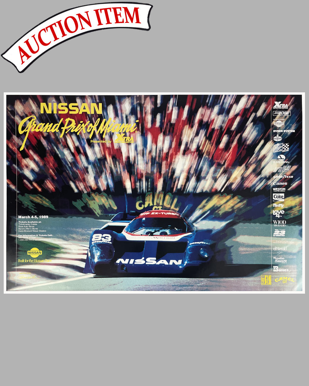 16 - Grand Prix of Miami 1989 official race poster, photograph by Bill Stahl