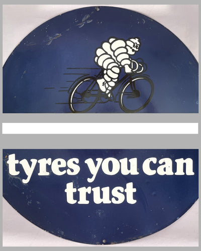 Vintage Michelin “Tyres You Can Trust” enamel on metal sign 2