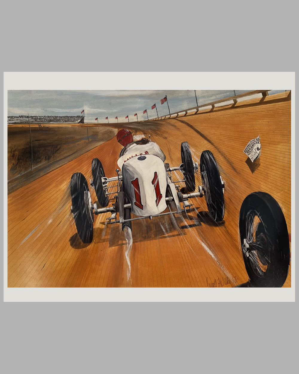 Miller on the Board Track by Carroll Wilke, 1962