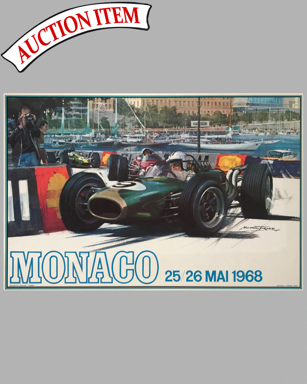 1968 Grand Prix of Monaco original poster by Michael Turner