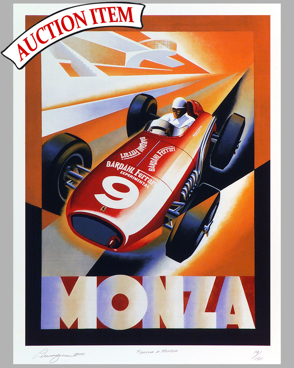 Farina a Monza serigraph by Alain Lévesque