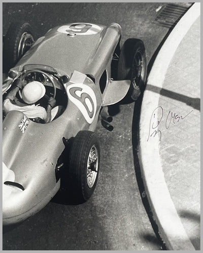 Stirling Moss at the Monaco Grand Prix in 1955 autographed photograph 2