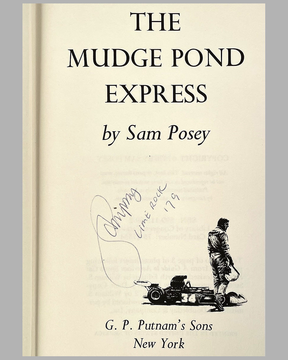 The Mudge Pond Express autographed book, An Autobiography of Sam Posey, 1976 edition 2