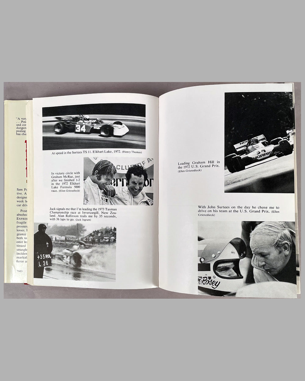 The Mudge Pond Express autographed book, An Autobiography of Sam Posey, 1976 edition 3