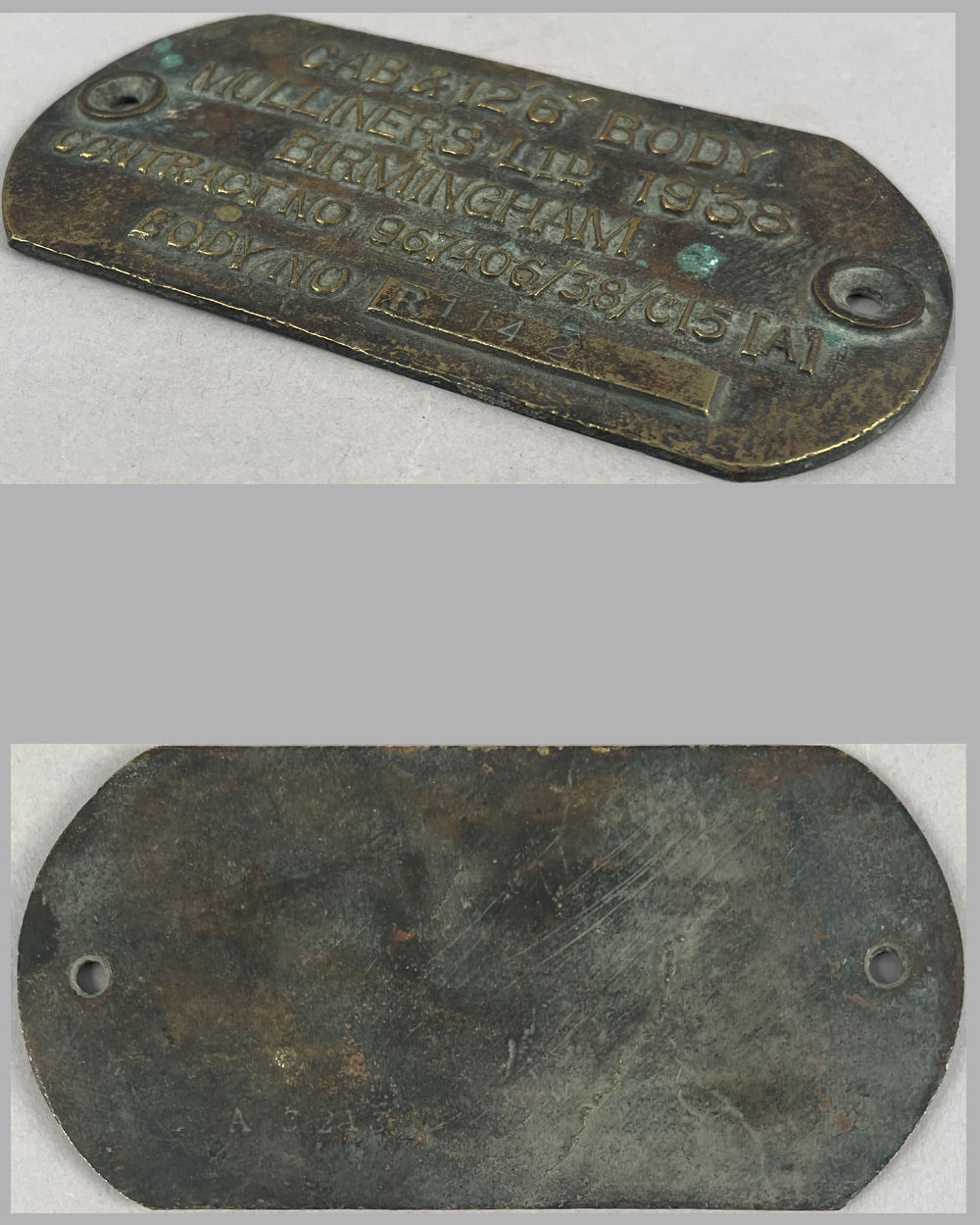 Mulliners Ltd. 1938 bronze plate 2