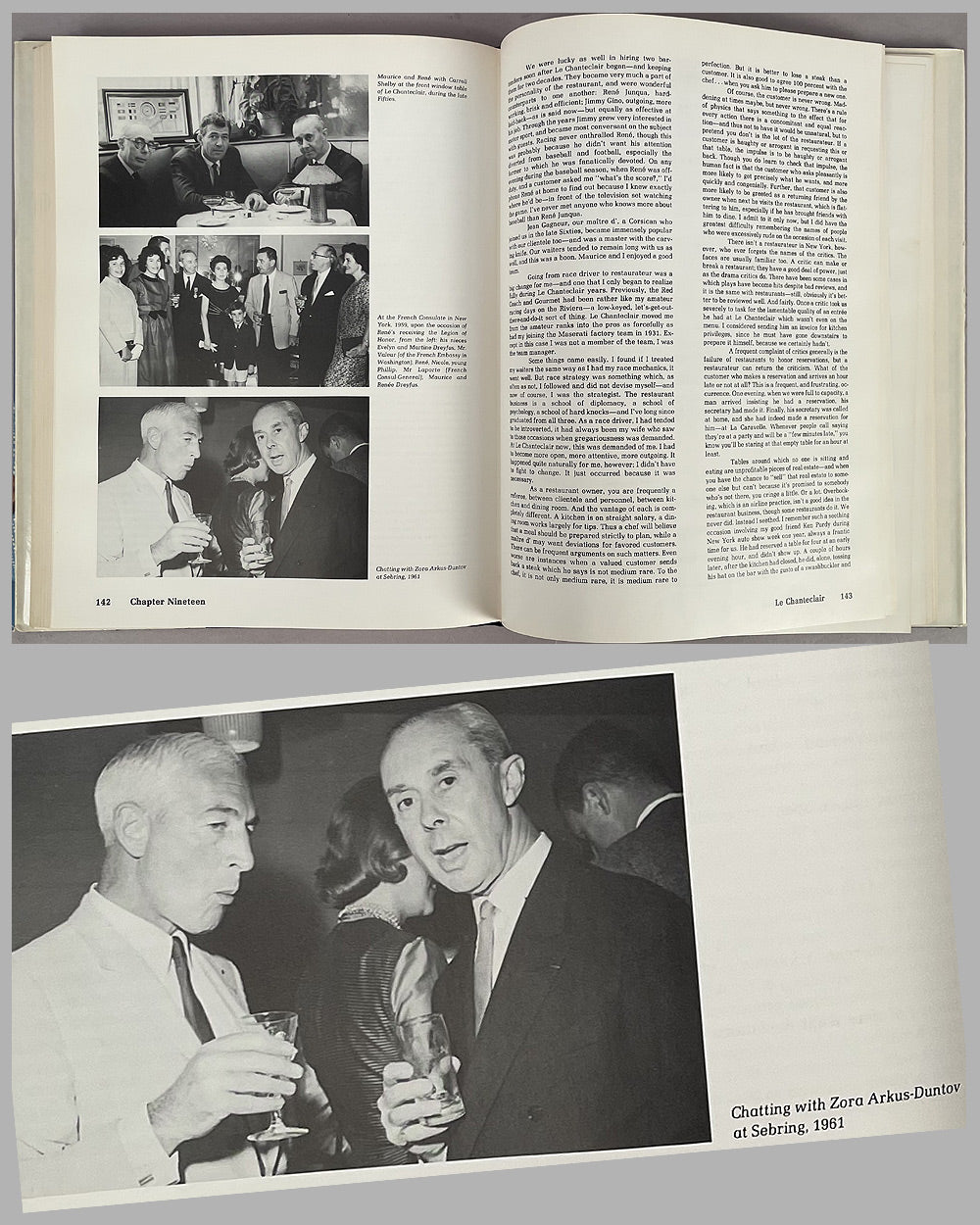 My Two Lives book by René Dreyfus & Beverly Rae Kimes, 1st edition, 1983, autographed by Dreyfus, Race Driver to Restaurateur 6