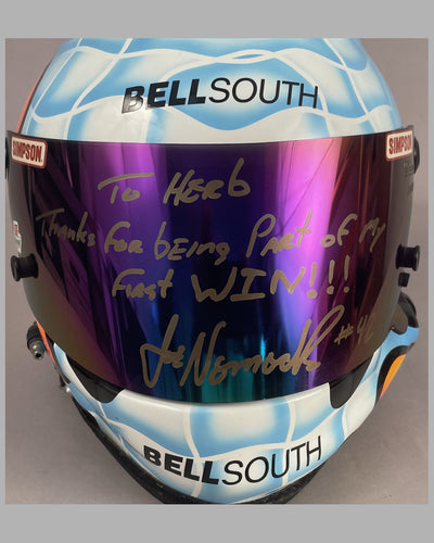 Joe Nemechek autographed race worn Simpson helmet 3