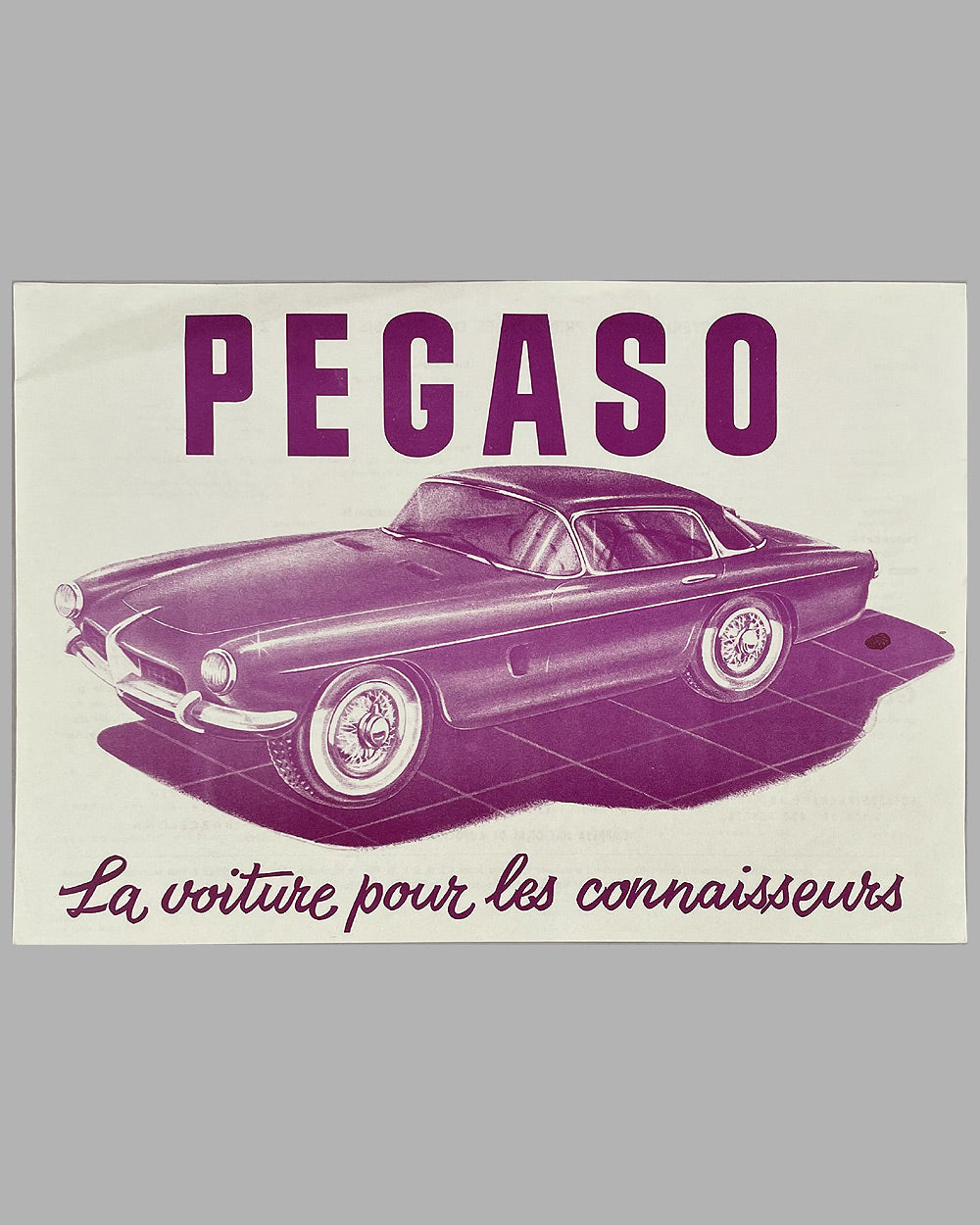 Pegaso Z-103 sales sheet, 1956