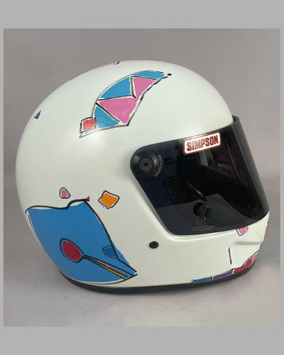 Simpson racing helmet designed and hand painted in acrylic by Peter Max for Herb Fishel 4