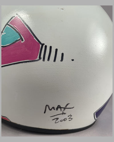 Simpson racing helmet designed and hand painted in acrylic by Peter Max for Herb Fishel 6
