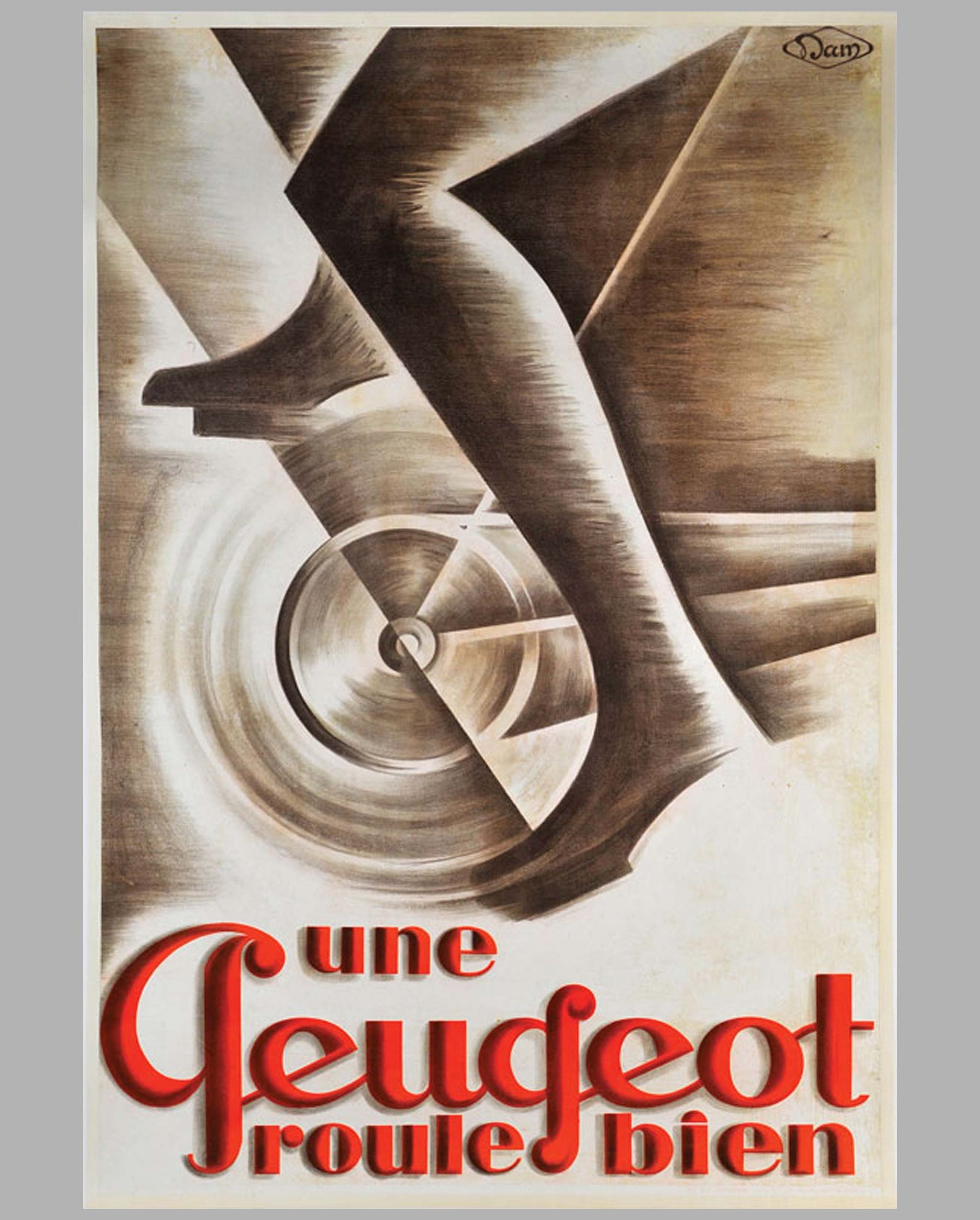 Peugeot Bicycle large original advertising poster by Dam