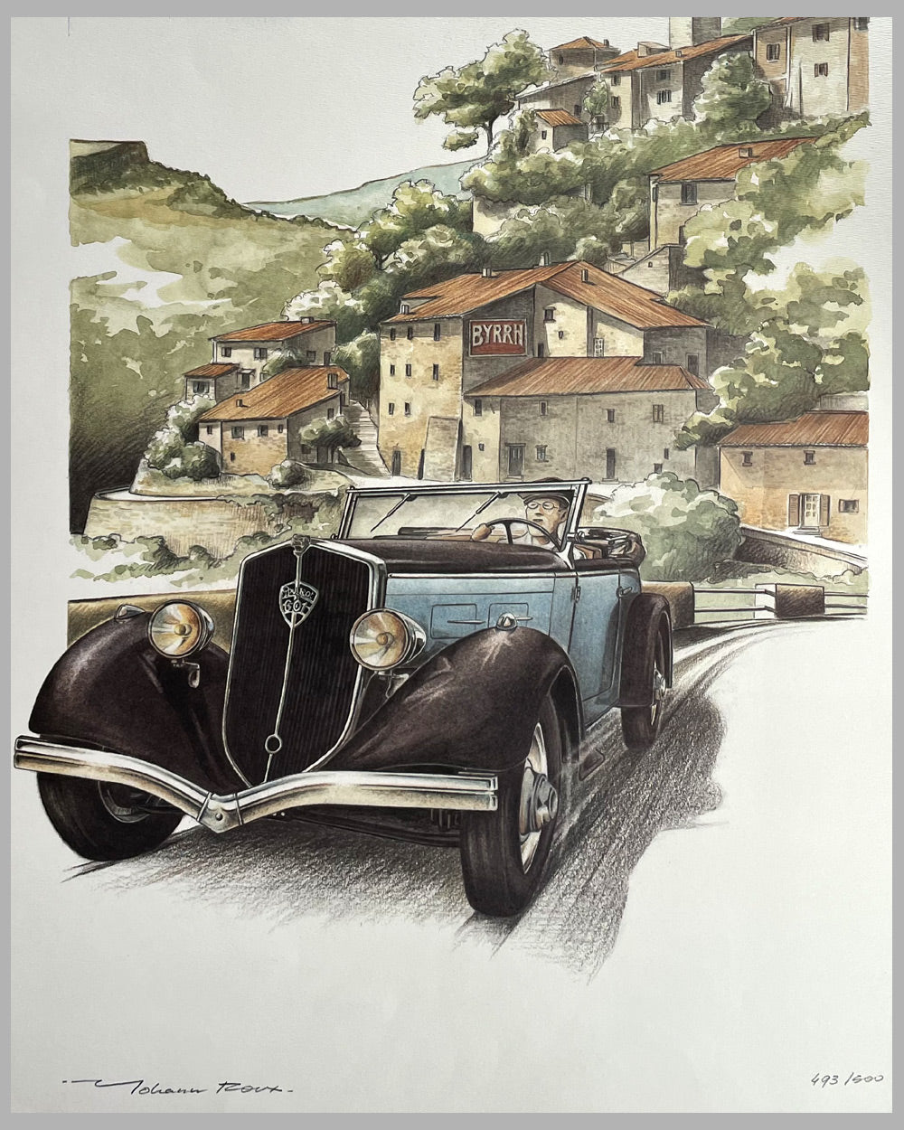 Peugeot 601 Cabriolet color print by Yohann Roux 2