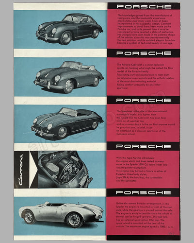 Porsche 356A – 1600 original factory sales brochure, 1955 3